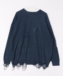 many men many mind（メニーメンメニーマインド）の「【RS】【many men many mind】ポリエステルメランジニットルーズシルエットダメージクルーネック（ニット/セーター）」