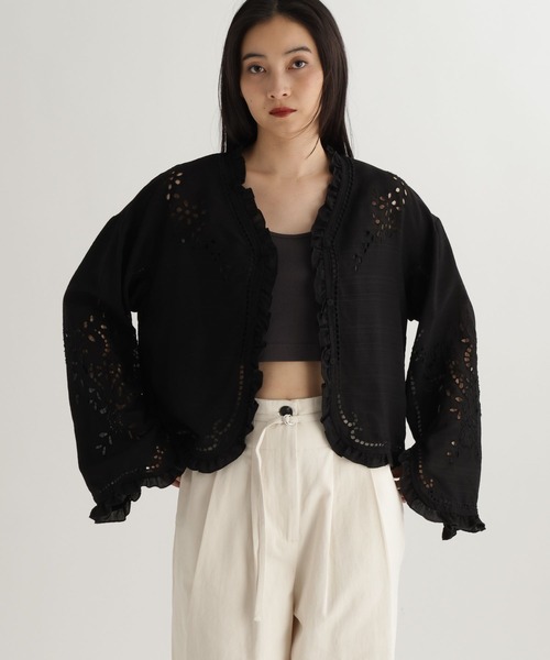 studio CLIP(スタディオクリップ)の「【daily CLIP】刺繍ボレロシャツ(シャツ/ブラウス・レディース・ホワイト/ブラック・FREE)」の15枚目の写真