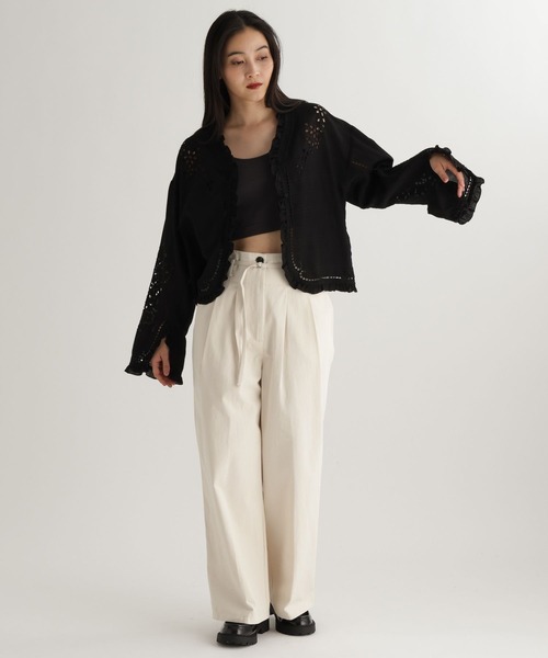 studio CLIP(スタディオクリップ)の「【daily CLIP】刺繍ボレロシャツ(シャツ/ブラウス・レディース・ホワイト/ブラック・FREE)」の19枚目の写真