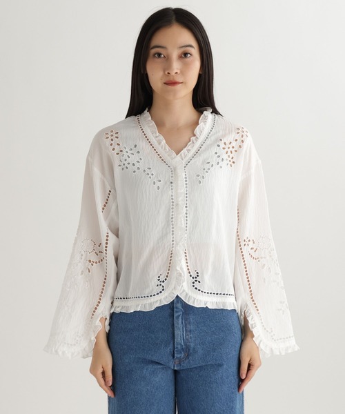 studio CLIP(スタディオクリップ)の「【daily CLIP】刺繍ボレロシャツ(シャツ/ブラウス・レディース・ホワイト/ブラック・FREE)」の22枚目の写真