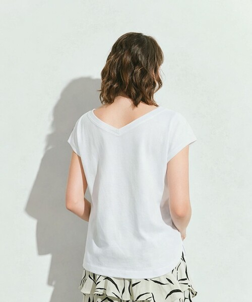 GRACE CLASS(グレースクラス)の「シェルモチーフフレンチT(Tシャツ/カットソー・レディース・ホワイト/ネイビー・36)」の3枚目の写真