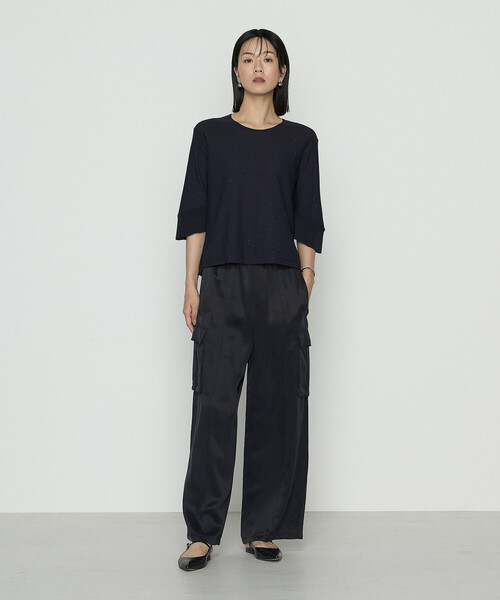 K.T KIYOKO TAKASE（キヨコタカセ）の「〔 Sサイズ 〕 天竺裏目編み スパンコールニットプルオーバー（ニット/セーター・レディース・ネイビー・5号）」の9枚目の写真