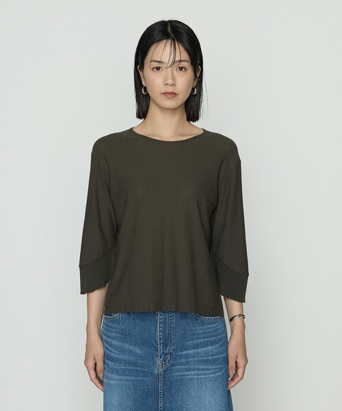 K.T KIYOKO TAKASE（キヨコタカセ）の「〔 Sサイズ 〕 天竺裏目編み スパンコールニットプルオーバー（ニット/セーター・レディース・ネイビー・5号）」の15枚目の写真