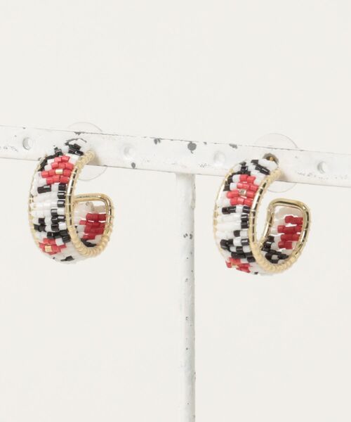 チャイハネ（チャイハネ）の「【チャイハネ】ジオフープピアス（ピアス（両耳用）・レディース・ホワイト/ブルー/ブラック・FREE）」の2枚目の写真