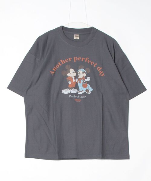 Disney（ディズニー）の「【DISNEY/ディズニー】ミッキーマウス&ミニーマウスプリント梨地半袖Tシャツ（COOLMAX吸水速乾） ユニセックス（Tシャツ/カットソー・メンズ・ブラック系その他/グレイッシュベージュ/スミクロ/オフホワイト・LARGE/MEDIUM）」の11枚目の写真