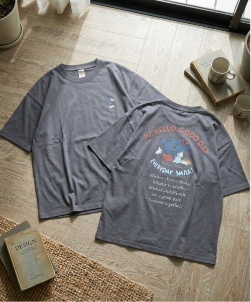 Disney（ディズニー）の「【DISNEY/ディズニー】ミッキーマウス&ミニーマウスプリント梨地半袖Tシャツ（COOLMAX吸水速乾） ユニセックス（Tシャツ/カットソー・メンズ・ブラック系その他/グレイッシュベージュ/スミクロ/オフホワイト・LARGE/MEDIUM）」の13枚目の写真