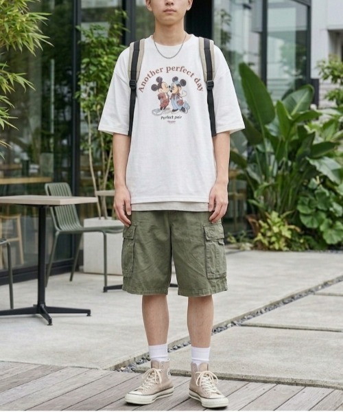 Disney（ディズニー）の「【DISNEY/ディズニー】ミッキーマウス&ミニーマウスプリント梨地半袖Tシャツ（COOLMAX吸水速乾） ユニセックス（Tシャツ/カットソー・メンズ・ブラック系その他/グレイッシュベージュ/スミクロ/オフホワイト・LARGE/MEDIUM）」の20枚目の写真
