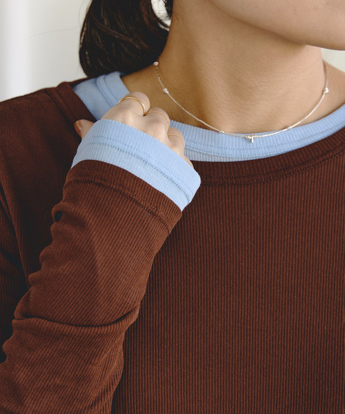 EMILY WEEK(エミリーウィーク)の「《追加10》パウダリーコットンプルオーバー(Tシャツ/カットソー・レディース・ブルー系その他/ネイビー/ピンク・FREE)」の11枚目の写真