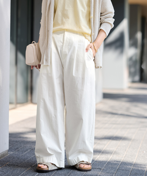 FRAMeWORK(フレームワーク)の「≪洗濯機洗い可 / ≫コットンナイロンタックパンツ(その他パンツ・レディース・ベージュ/バーガンディー/ホワイト・40/38/36/34)」の7枚目の写真