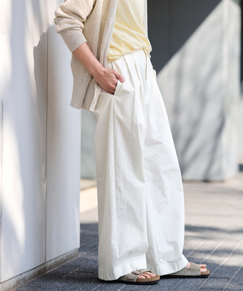 FRAMeWORK(フレームワーク)の「≪洗濯機洗い可 / ≫コットンナイロンタックパンツ(その他パンツ・レディース・ベージュ/バーガンディー/ホワイト・40/38/36/34)」の10枚目の写真