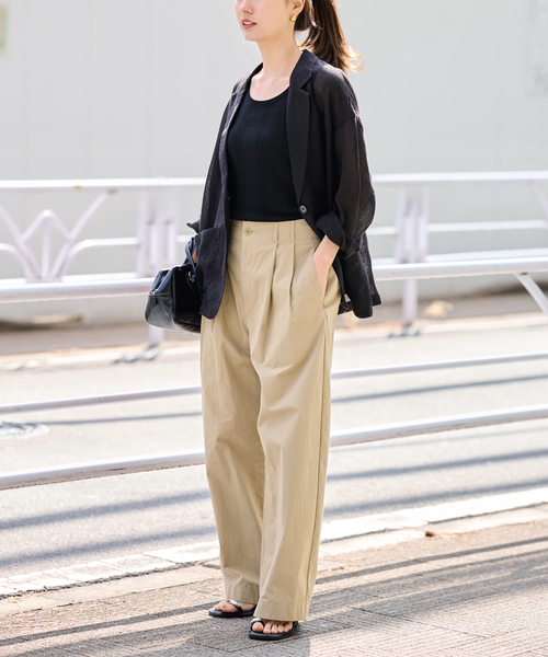 FRAMeWORK(フレームワーク)の「≪洗濯機洗い可 / ≫コットンナイロンタックパンツ(その他パンツ・レディース・ベージュ/バーガンディー/ホワイト・40/38/36/34)」の18枚目の写真