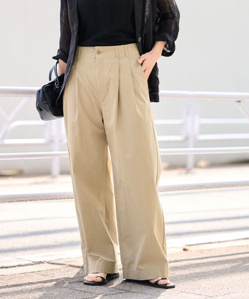 FRAMeWORK(フレームワーク)の「≪洗濯機洗い可 / ≫コットンナイロンタックパンツ(その他パンツ・レディース・ベージュ/バーガンディー/ホワイト・40/38/36/34)」の20枚目の写真