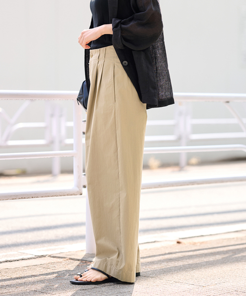 FRAMeWORK(フレームワーク)の「≪洗濯機洗い可 / ≫コットンナイロンタックパンツ(その他パンツ・レディース・ベージュ/バーガンディー/ホワイト・40/38/36/34)」の21枚目の写真