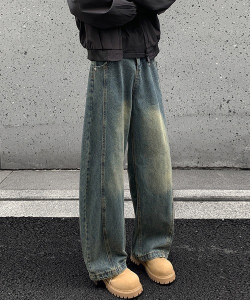 Ressaca(レサーカ)の「ウォッシュ加工ワイドデニムパンツ(デニムパンツ・メンズ・ブルー/インディゴブルー/ブラック・L/XL/M)」の5枚目の写真