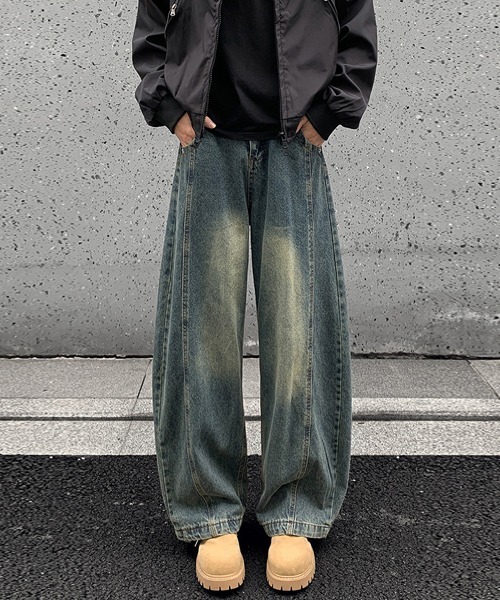 Ressaca(レサーカ)の「ウォッシュ加工ワイドデニムパンツ(デニムパンツ・メンズ・ブルー/インディゴブルー/ブラック・L/XL/M)」の4枚目の写真