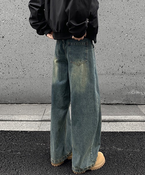 Ressaca(レサーカ)の「ウォッシュ加工ワイドデニムパンツ(デニムパンツ・メンズ・ブルー/インディゴブルー/ブラック・L/XL/M)」の6枚目の写真