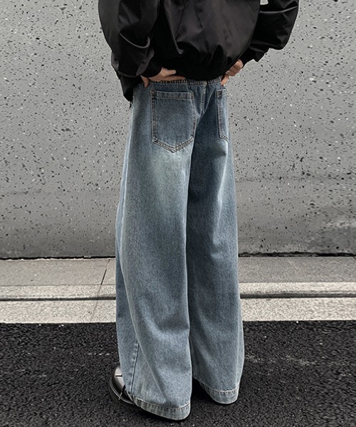 Ressaca(レサーカ)の「ウォッシュ加工ワイドデニムパンツ(デニムパンツ・メンズ・ブルー/インディゴブルー/ブラック・L/XL/M)」の9枚目の写真