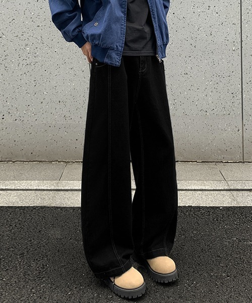 Ressaca(レサーカ)の「ウォッシュ加工ワイドデニムパンツ(デニムパンツ・メンズ・ブルー/インディゴブルー/ブラック・L/XL/M)」の10枚目の写真