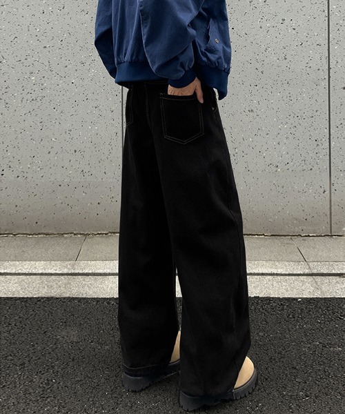 Ressaca(レサーカ)の「ウォッシュ加工ワイドデニムパンツ(デニムパンツ・メンズ・ブルー/インディゴブルー/ブラック・L/XL/M)」の12枚目の写真