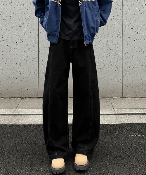 Ressaca(レサーカ)の「ウォッシュ加工ワイドデニムパンツ(デニムパンツ・メンズ・ブルー/インディゴブルー/ブラック・L/XL/M)」の11枚目の写真