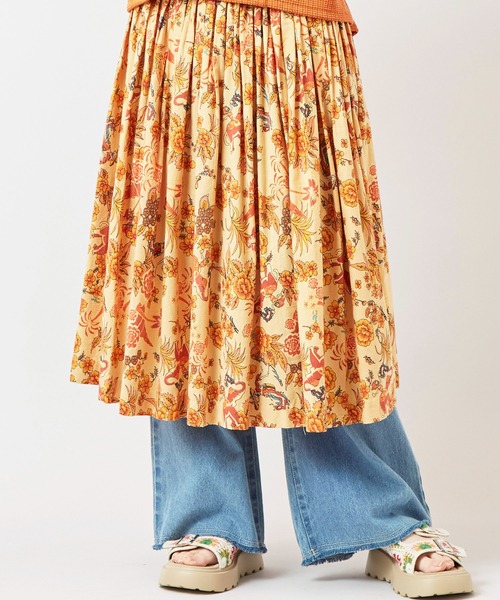 チャイハネ（チャイハネ）の「【チャイハネ】ボヘクランスカート（スカート・レディース・ベージュ/ブラック/ターコイズブルー・FREE）」の2枚目の写真