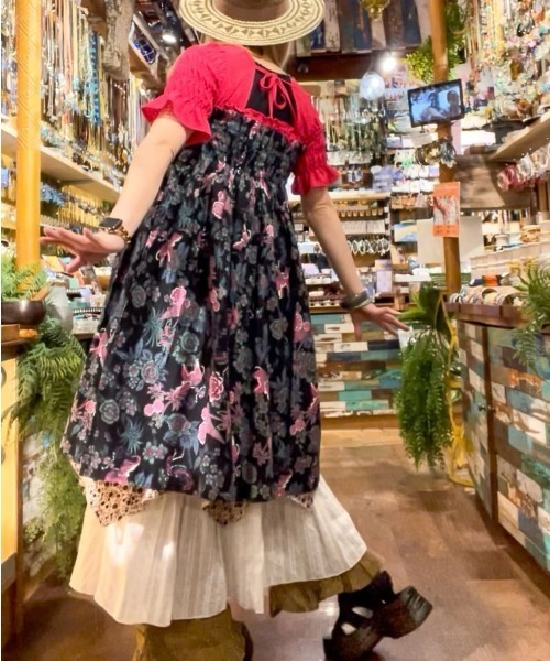 チャイハネ（チャイハネ）の「【チャイハネ】ボヘクランスカート（スカート・レディース・ベージュ/ブラック/ターコイズブルー・FREE）」の9枚目の写真