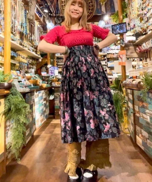 チャイハネ（チャイハネ）の「【チャイハネ】ボヘクランスカート（スカート・レディース・ベージュ/ブラック/ターコイズブルー・FREE）」の10枚目の写真