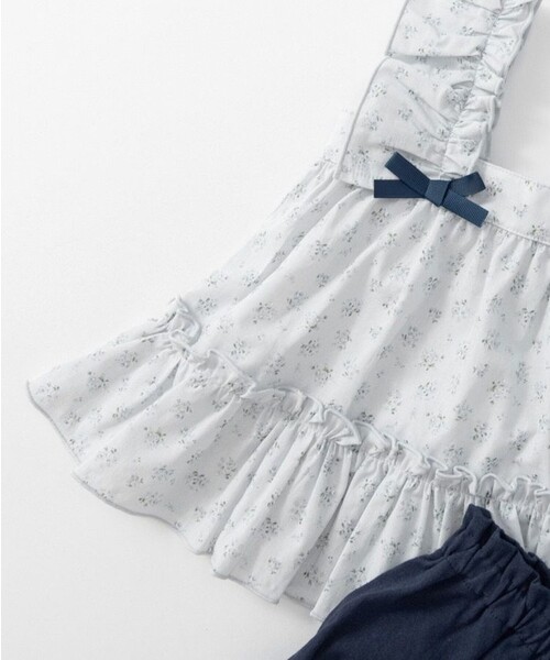 BRANSHES（ブランシェス）の「肩フリルチュニック＆ブルマセット（その他ベビー用品・キッズ・サックスブルー/ピンク・80/70）」の5枚目の写真