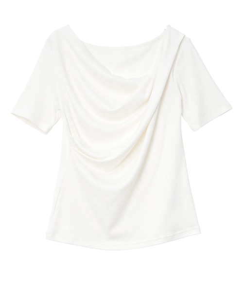 KOBE LETTUCE(コウベレタス)の「アシンメトリードレープトップス(Tシャツ/カットソー・レディース・ブラック/ホワイト系/オフホワイト/アイボリー系/ブルー/ブルー系/ブラック系/アイボリー系1/ピンク/ダークブルー・M/M1)」の13枚目の写真