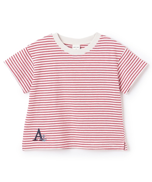 petit main（プティマイン）の「【防汚】カラーボーダー半袖Tシャツ（Tシャツ/カットソー・キッズ・ライトピンク/ブラック/エメラルド/レッド・120cm/110cm/100cm/130cm/80ｃｍ/90cm）」の15枚目の写真