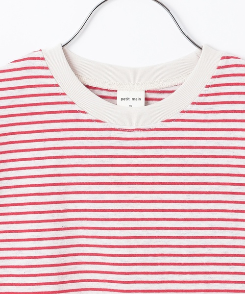 petit main（プティマイン）の「【防汚】カラーボーダー半袖Tシャツ（Tシャツ/カットソー・キッズ・ライトピンク/ブラック/エメラルド/レッド・120cm/110cm/100cm/130cm/80ｃｍ/90cm）」の17枚目の写真