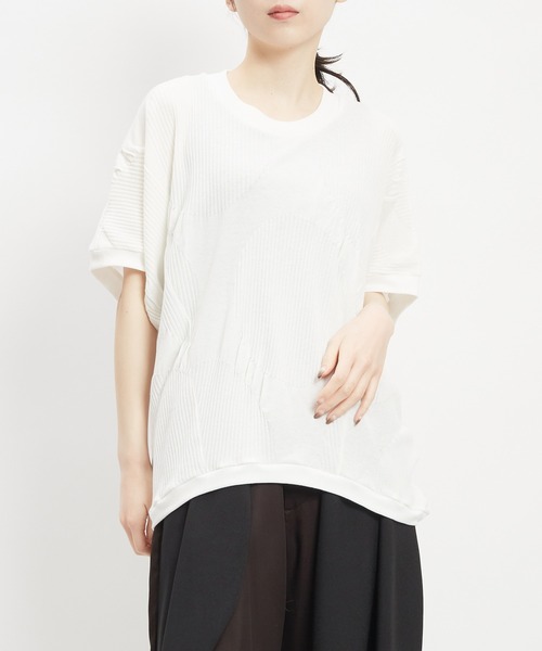 gomme（ゴム）の「リンクスバルーンＴ（Tシャツ/カットソー・レディース・ブラック/ホワイト/パープル・MEDIUM）」の2枚目の写真