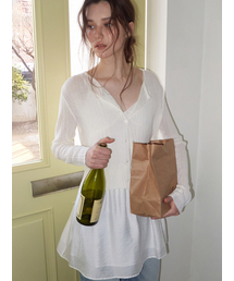 Linen Round Cardigan, Ivory