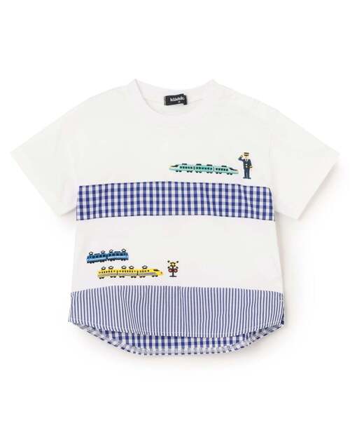 kladskap（クレードスコープ）の「電車刺しゅう切替半袖Tシャツ（Tシャツ/カットソー・キッズ・オフホワイト/黄緑系・120cm/110cm/90cm/80ｃｍ/100cm/130cm）」の15枚目の写真