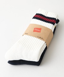 HANES（ヘインズ）の「【HANES/ヘインズ】【ふかふかフルパイル】クルー丈ソックス 2足セット 厚手クッション 疲れにくい 2P靴下（ソックス/靴下）」