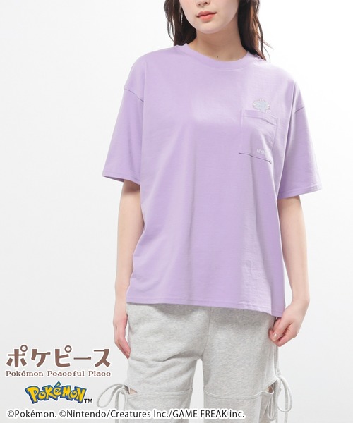 Honeys(ハニーズ)の「【UVカット】ポケピース/ゆるTシャツ(Tシャツ/カットソー・キッズ・パープル/ブルー/ブラック/グリーン/ホワイト/ネイビー/イエロー/オレンジ・150cm/M/LL/L/S)」の15枚目の写真