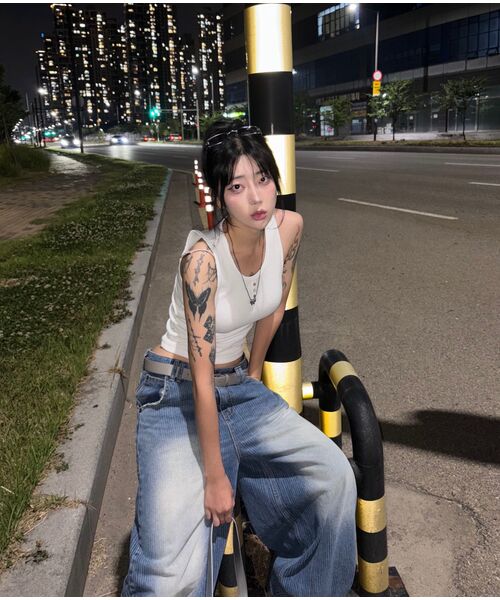 RSSC(アールエスエスシー)の「LEATHER MIXED SLEEVELESS - WHITE(Tシャツ/カットソー・レディース・その他・0/1/2)」の15枚目の写真