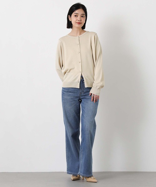 Gready Brilliant（グレディブリリアン）の「リヨセル混ニュアンス釦カーディガン（カーディガン/ボレロ・レディース・ライトベージュ/ブラック・38）」の14枚目の写真