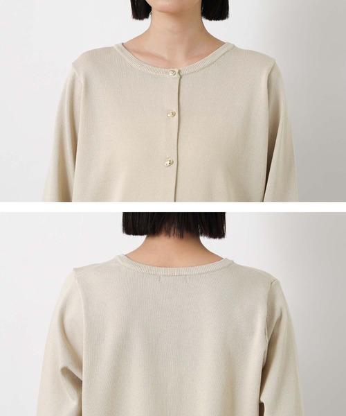 Gready Brilliant（グレディブリリアン）の「リヨセル混ニュアンス釦カーディガン（カーディガン/ボレロ・レディース・ライトベージュ/ブラック・38）」の21枚目の写真