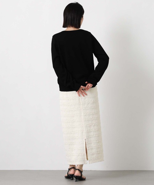 Gready Brilliant（グレディブリリアン）の「リヨセル混ニュアンス釦カーディガン（カーディガン/ボレロ・レディース・ライトベージュ/ブラック・38）」の5枚目の写真