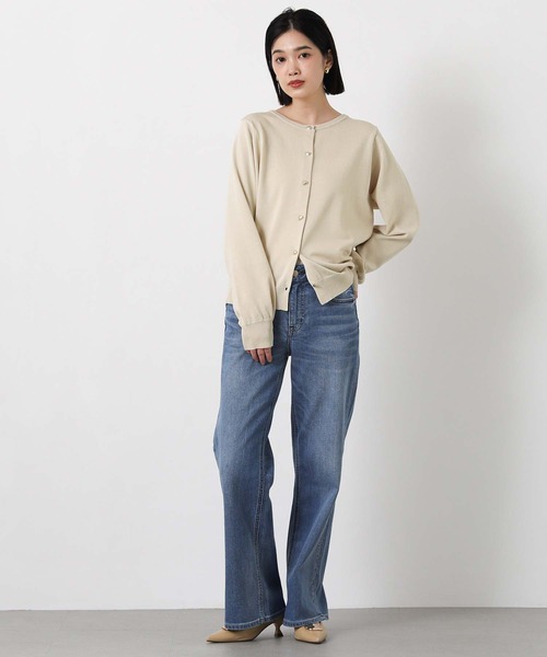 Gready Brilliant（グレディブリリアン）の「リヨセル混ニュアンス釦カーディガン（カーディガン/ボレロ・レディース・ライトベージュ/ブラック・38）」の11枚目の写真