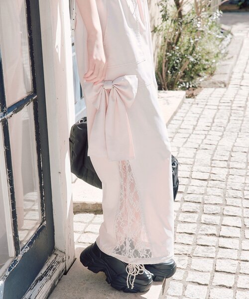 OLIVE des OLIVE（オリーブデオリーブ）の「サイドレースリボンカーゴパンツ（カーゴパンツ・レディース・ブラック/オフホワイト/ピンク・FREE）」の20枚目の写真