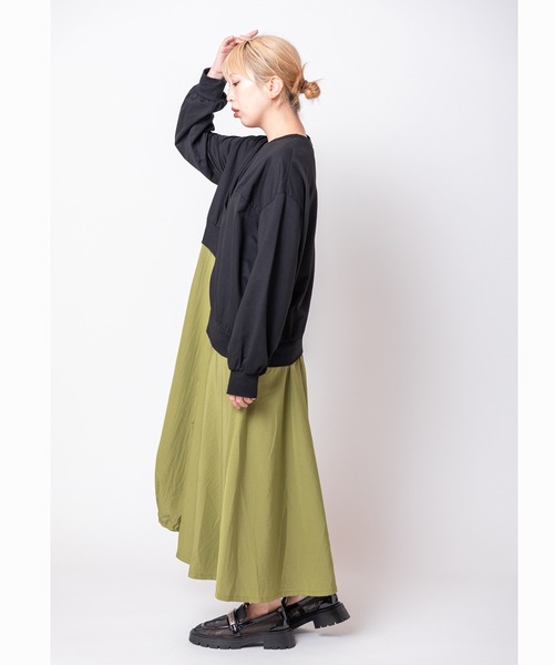 OSMOSIS(オズモーシス)の「切替アシンメトリーワンピース(ワンピース・レディース・カーキ/ブラック/グレー・ONE SIZE)」の5枚目の写真