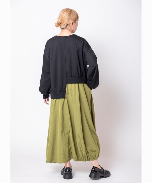 OSMOSIS(オズモーシス)の「切替アシンメトリーワンピース(ワンピース・レディース・カーキ/ブラック/グレー・ONE SIZE)」の7枚目の写真