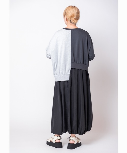 OSMOSIS(オズモーシス)の「切替アシンメトリーワンピース(ワンピース・レディース・カーキ/ブラック/グレー・ONE SIZE)」の9枚目の写真