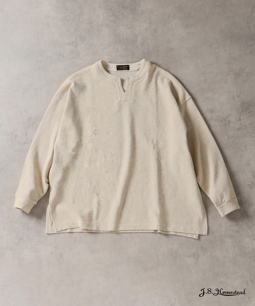 JOURNAL STANDARD J.S HOMESTEAD（ジャーナルスタンダードホームステッド）の「J.S.Homestead / スキッパー ロング スリーブ tシャツ（Tシャツ/カットソー・メンズ・アイボリー/ブラック系その他・LARGE/MEDIUM）」の2枚目の写真