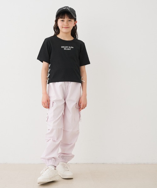 coca（coca）（コカ）の「キッズ　サイドレースアップトップス（Tシャツ/カットソー・キッズ・ブラック/アイボリー・120/130/140/150）」の3枚目の写真
