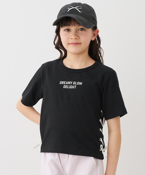 coca（coca）（コカ）の「キッズ　サイドレースアップトップス（Tシャツ/カットソー・キッズ・ブラック/アイボリー・120/130/140/150）」の5枚目の写真