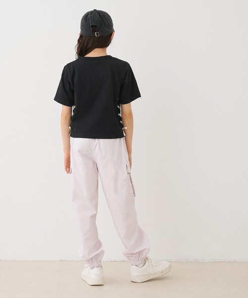 coca（coca）（コカ）の「キッズ　サイドレースアップトップス（Tシャツ/カットソー・キッズ・ブラック/アイボリー・120/130/140/150）」の6枚目の写真