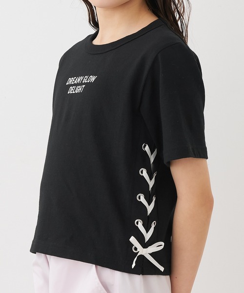 coca（coca）（コカ）の「キッズ　サイドレースアップトップス（Tシャツ/カットソー・キッズ・ブラック/アイボリー・120/130/140/150）」の7枚目の写真